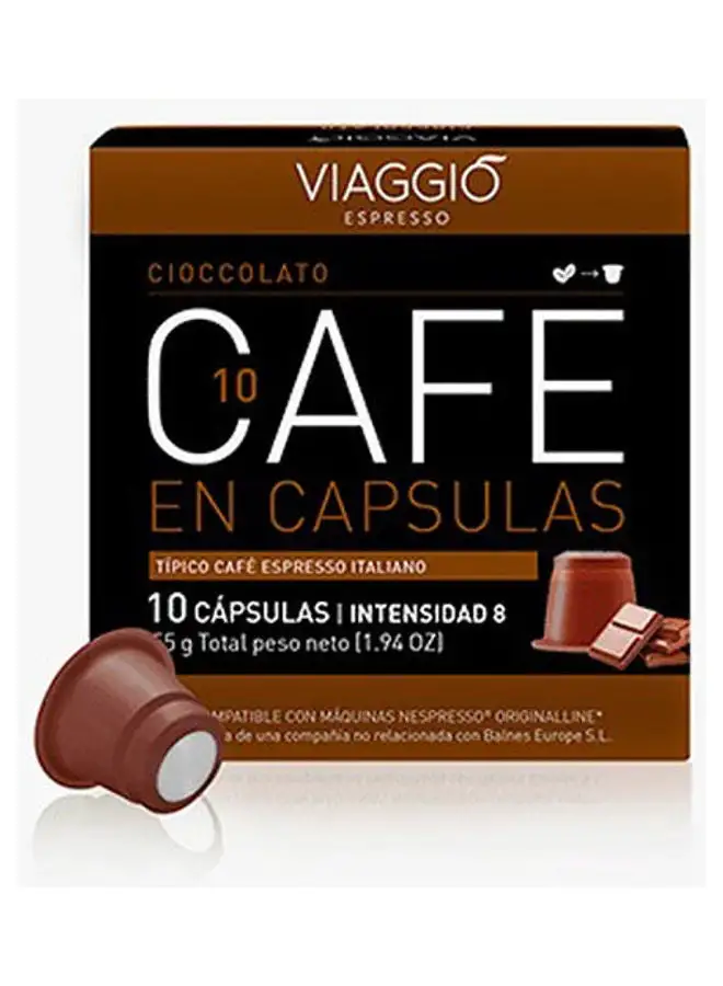 VIAGGIO ESPRESSO Espresso-10 Cioccolato - Intensidad 8 - 10 Caps 55grams