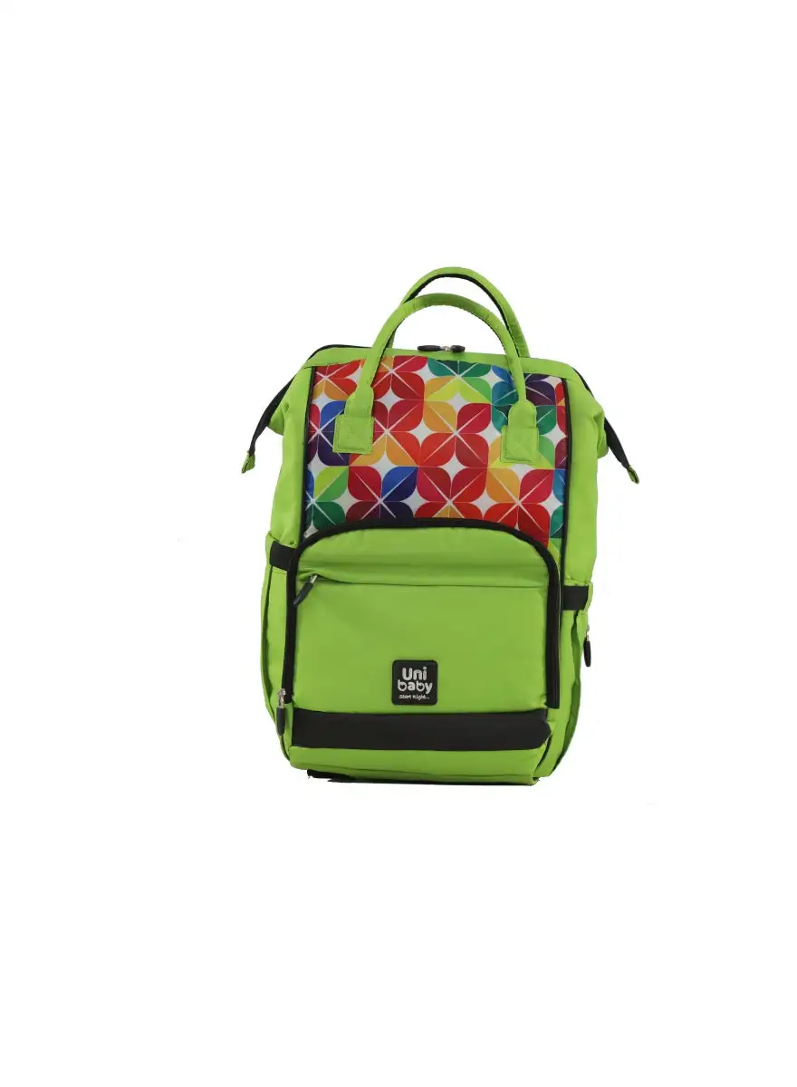 Uni baby Diaper Bag Green Patterned