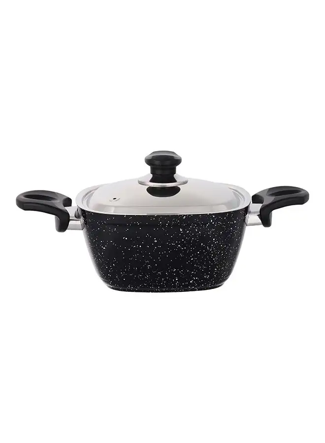 Top Chef Square Stew Pot With Lid Black 24cm