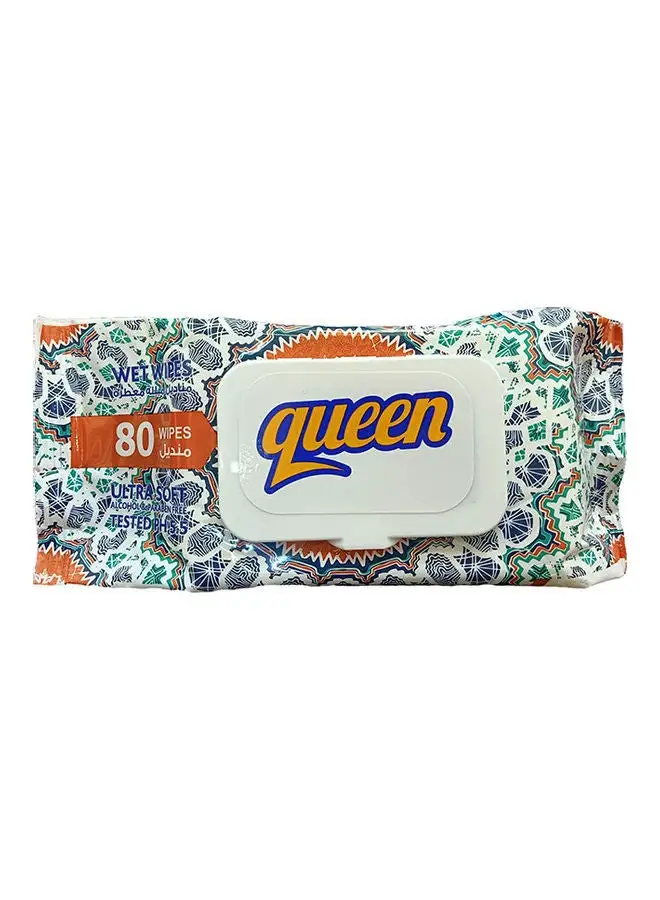 Queen Ultra Soft Scented wet wipes - 80 Wipes White