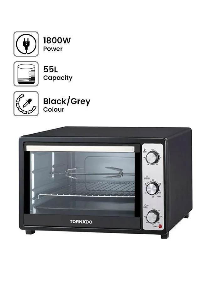 TORNADO Electric Oven Grill, Fan 48 L 1800 W TEO-48DGE(K) Black