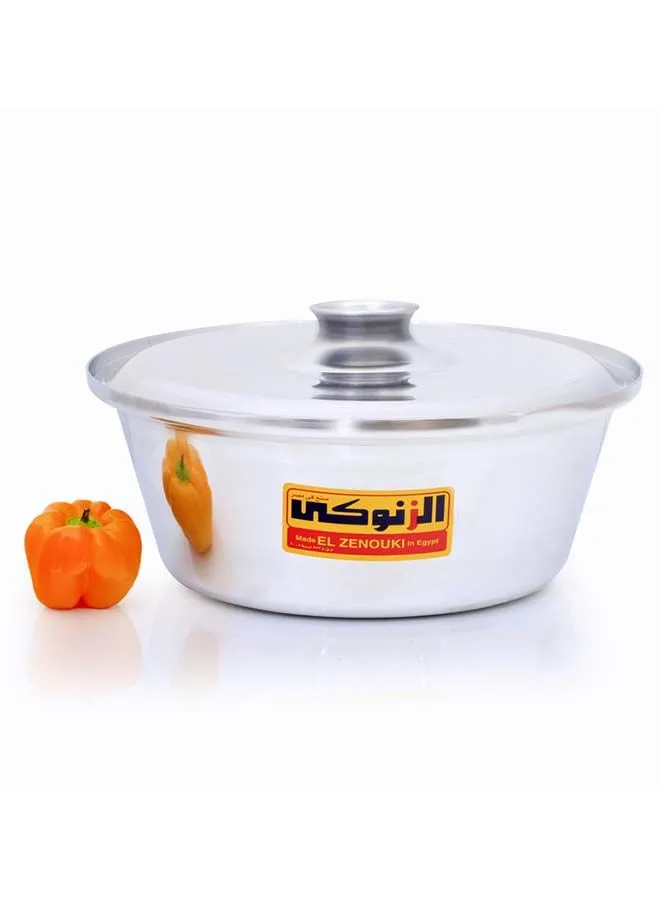 El Zenouki Aluminium Shawerma Pot Silver 38cm