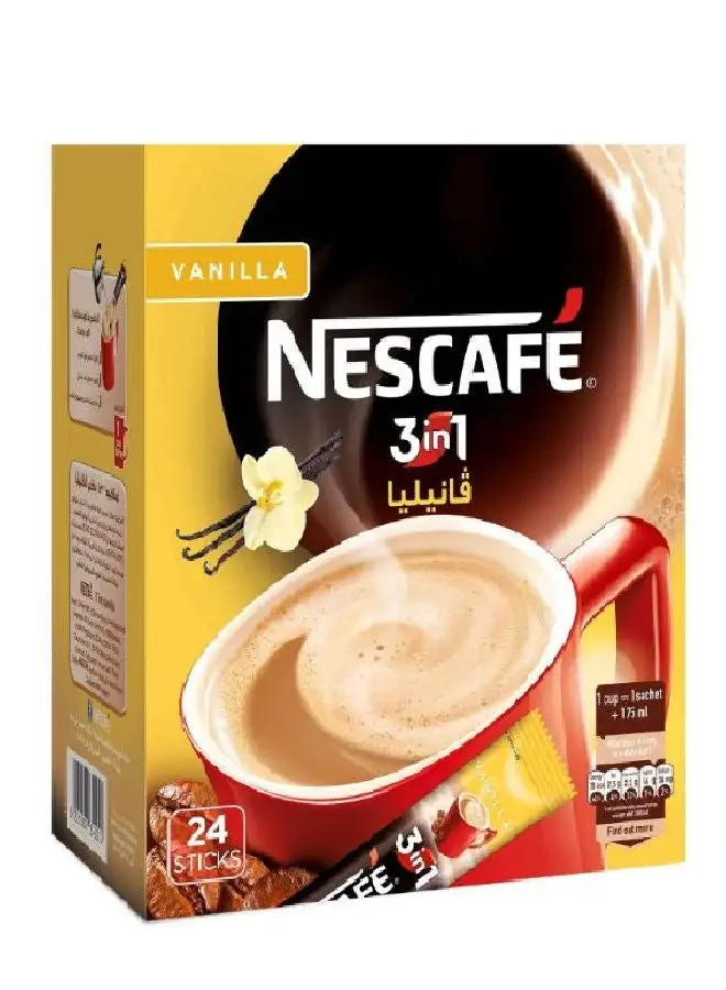Nescafe 3In1 Stick Vanilla 18grams Pack of 24