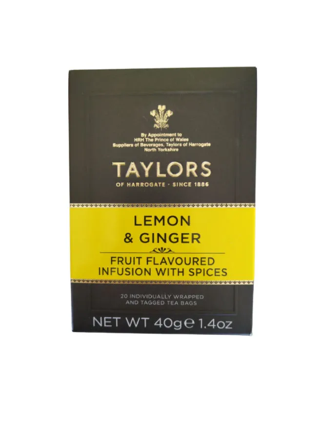 Taylors Of Harrogate Organic Lemon And Ginger Infusion Tea 2grams Pack of 20