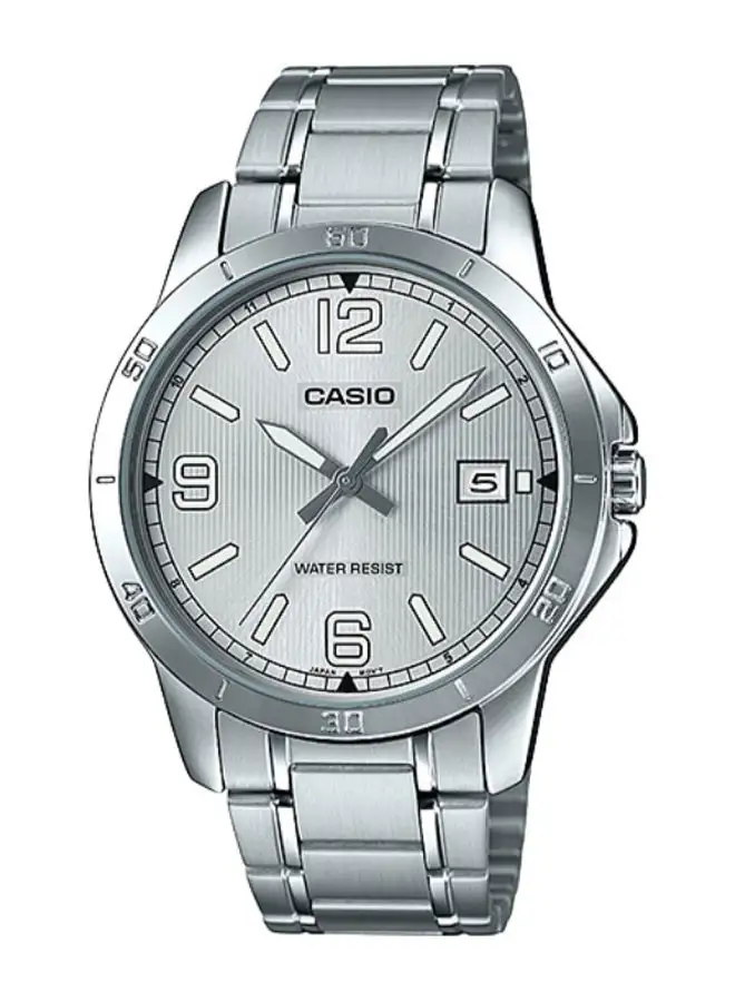 CASIO Men's Stainless Steel Round Shape Analog Watch MTP-V004D-7B2UDF - 47 mm - Silver