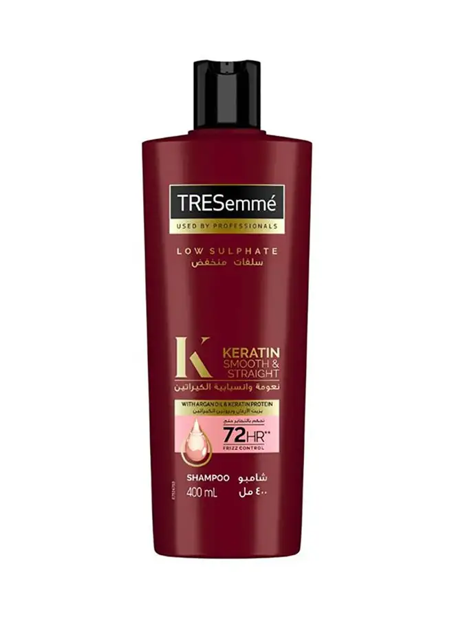 Tresemme Keratin Smooth And Straight Shampoo With Argan Oil Enjoy Up To 72 Hours Of Frizz Control Multicolour 400ml