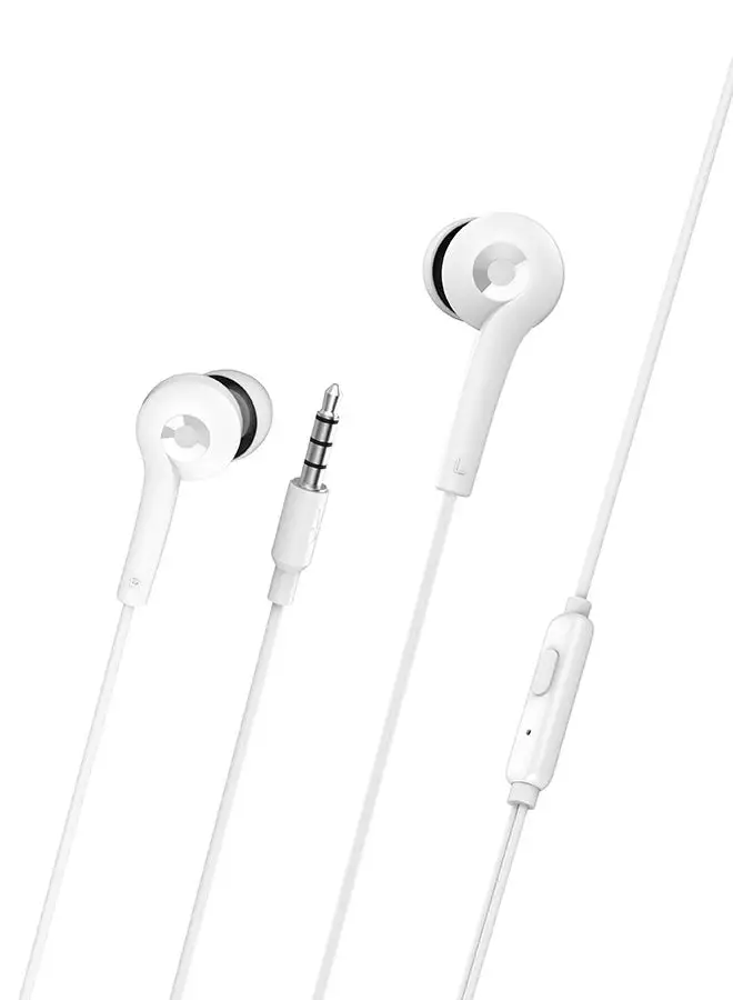 Oraimo Conch In-Ear Strong Bass Wired Earphone With Mic/HD Sound/Single Button Control/Comfort Eartips/1.2M White 