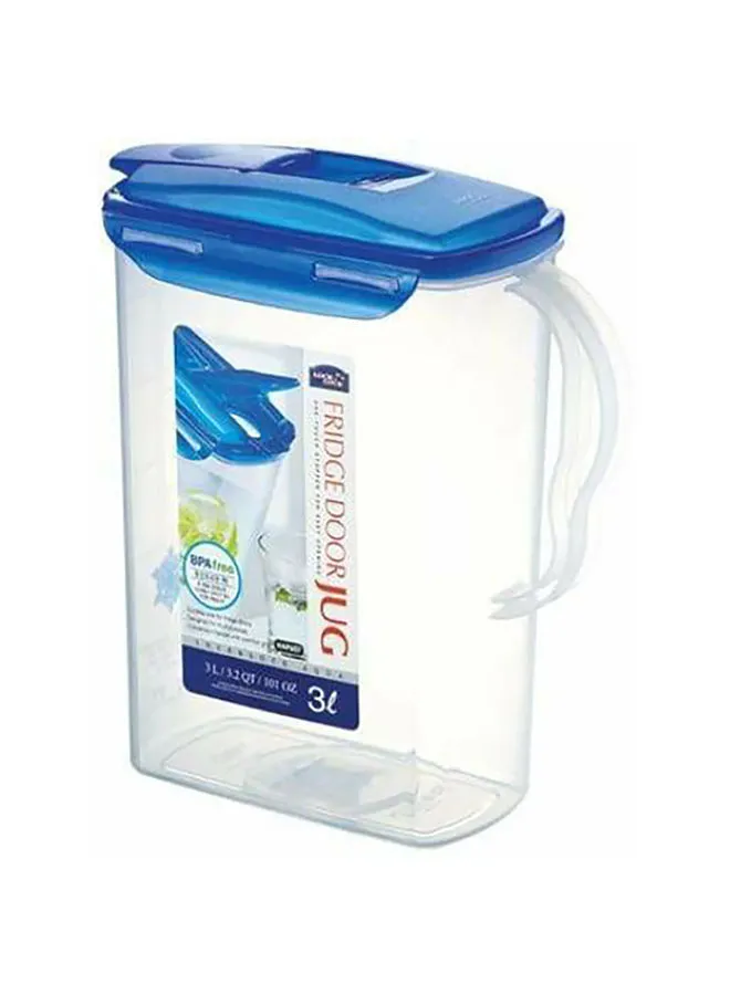 LocknLock Fridge Door Plastic Water Jug Clear/Blue 3Liters