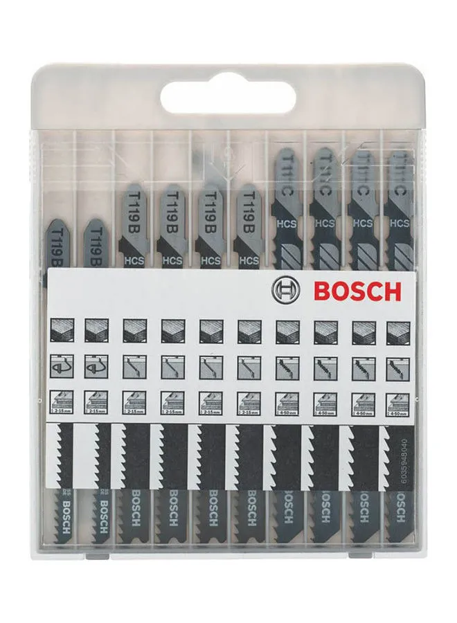 BOSCH Jigsaw Blades 10 Pcs For Wood Multicolour