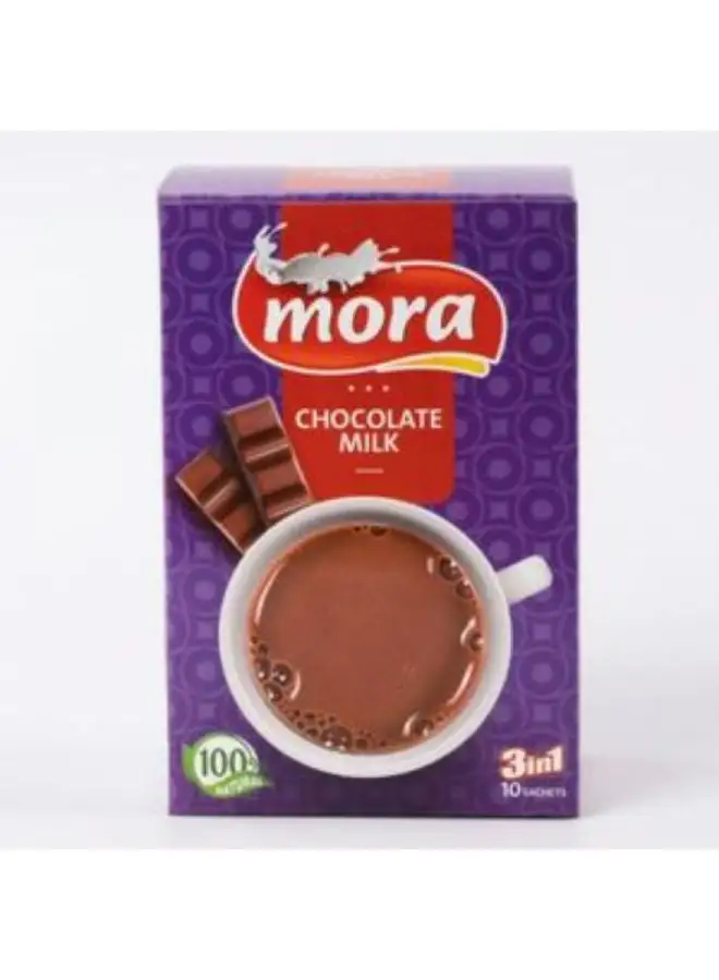 Mora Hot Chocolate With Milk Sugar Powder 10 Sachets, 20grams