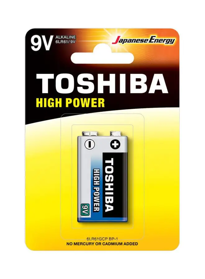 Toshiba High Power Alkaline Battery 9V Multicolour