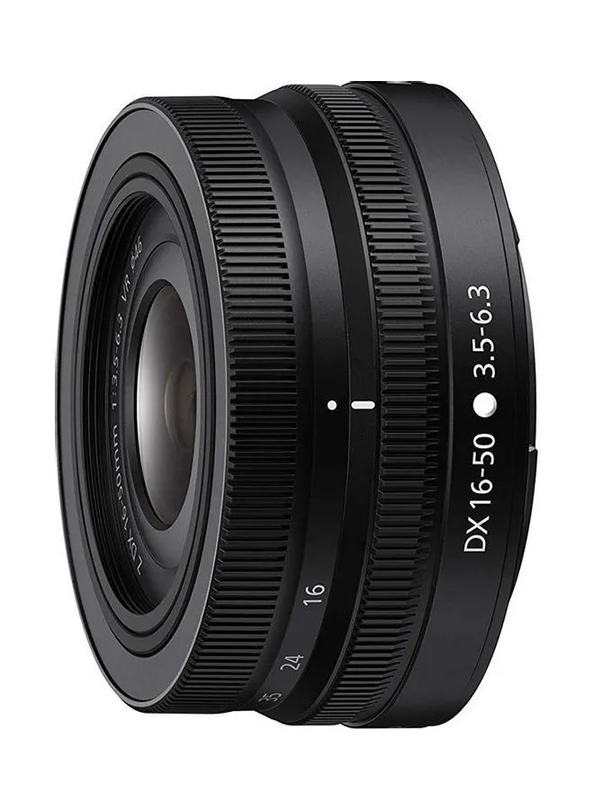 Nikon Nikkor Z Dx 16-50mm F / 3.5-6.3 Vr عدسة تكبير مدمجة للغاية مع تثبيت الصورة للكاميرات عديمة المرآة أسود