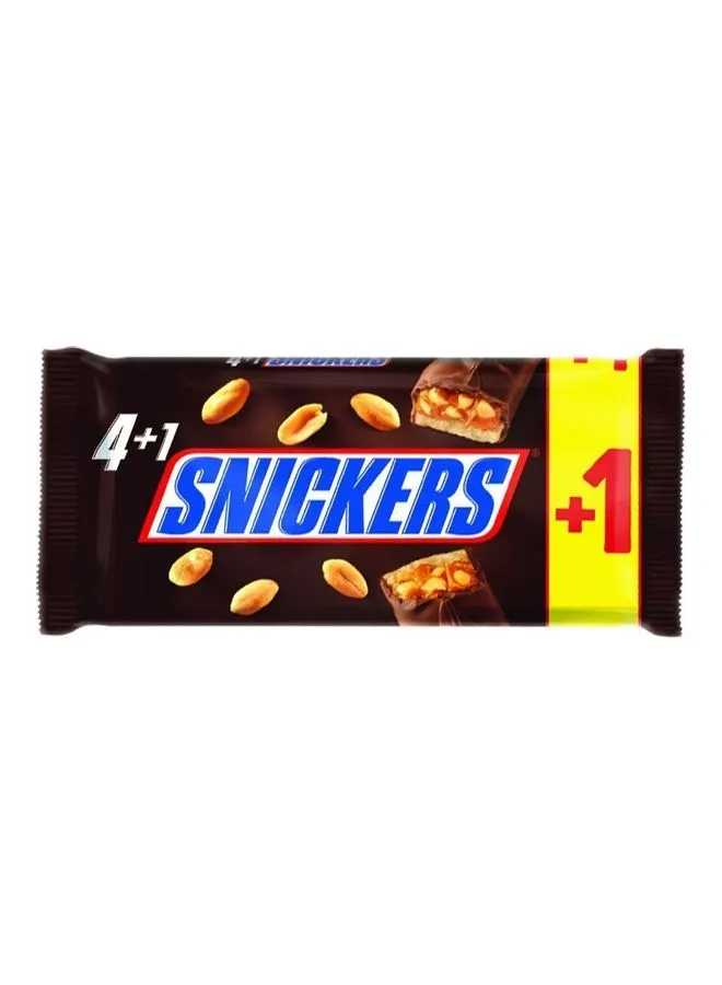 Snickers 5-Piece 4+1 Chrunchy Peanut Chocolate Bars Set 45grams 45grams Pack of 5