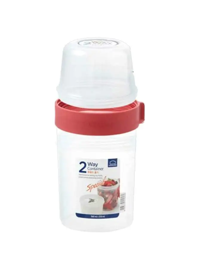 LocknLock Two Way Twist Container Clear/Red 670ml