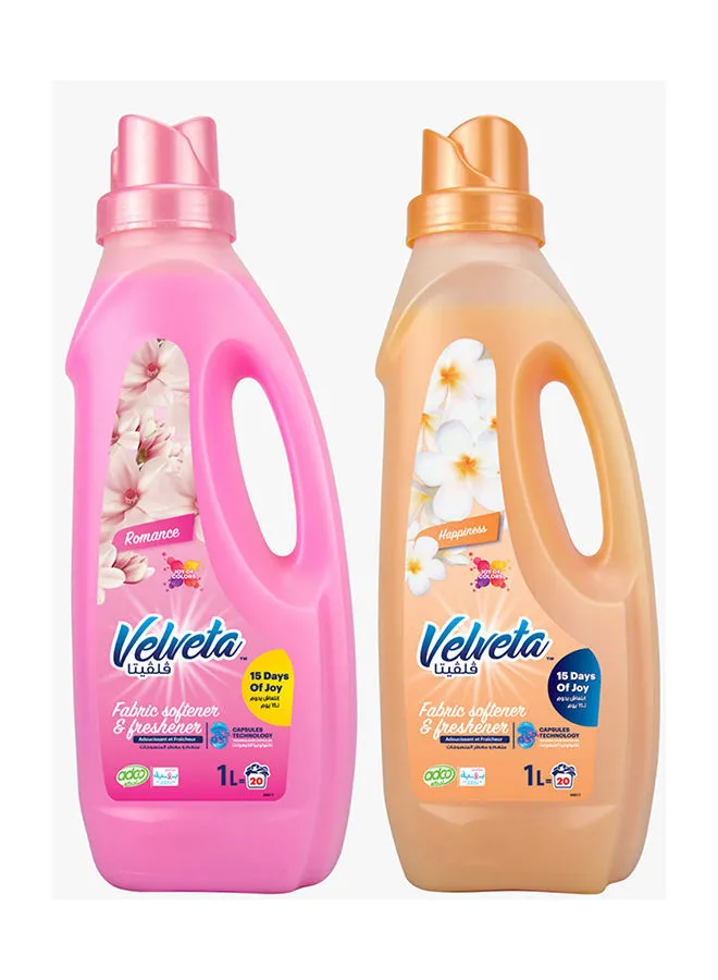 Velveta Fabric Softener Lavender 1L + Fabric Softener Ocean Mist Multicolour 1Liters