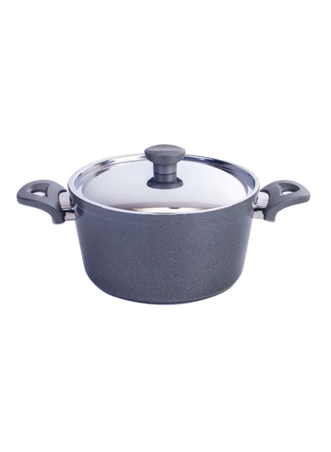 Top Chef Round Stew Pot With Lid Grey 28cm