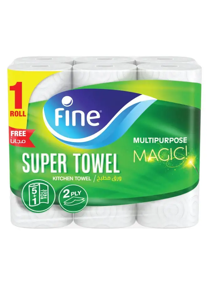 Fine Kitchen Tissue Paper Kitchen Towel 2 Layers 6 Rolls