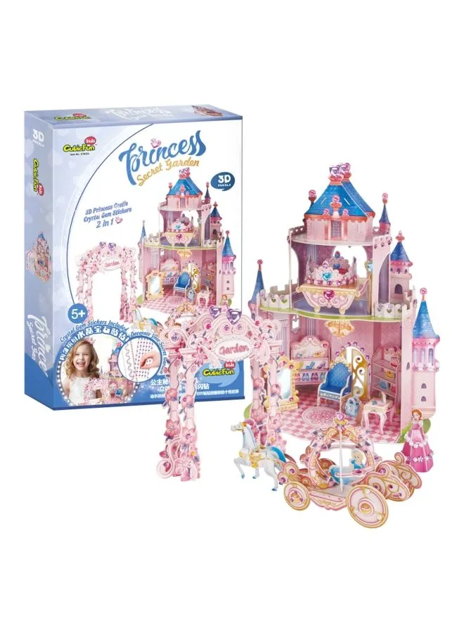 Generic 92-Piece Princess Secret Garden 3D Puzzle With Crystal Gem Sticker Set E1623h 