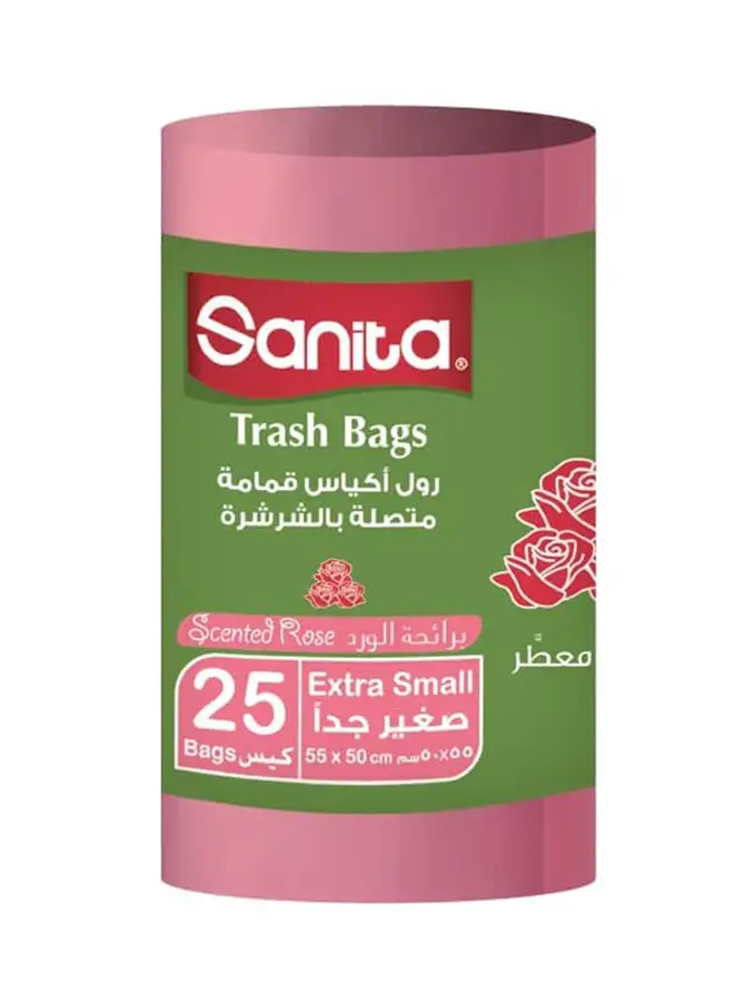 Sanita Sanita Trash Bags Extra Small Pink Scented Rose Black 55x50cm