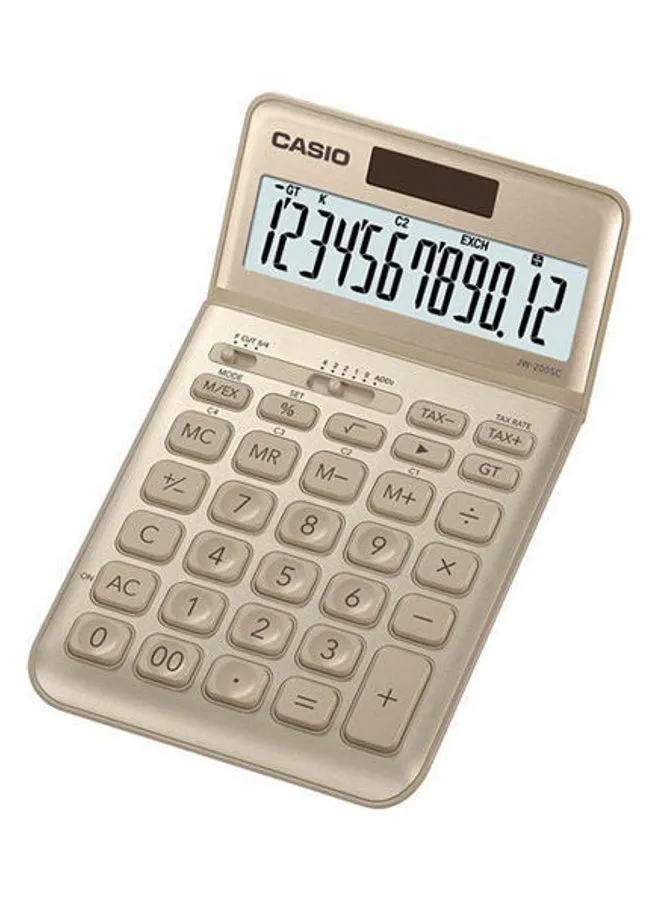 CASIO Casio JW-200SC-GD Premium & Stylish Calculator - Gold