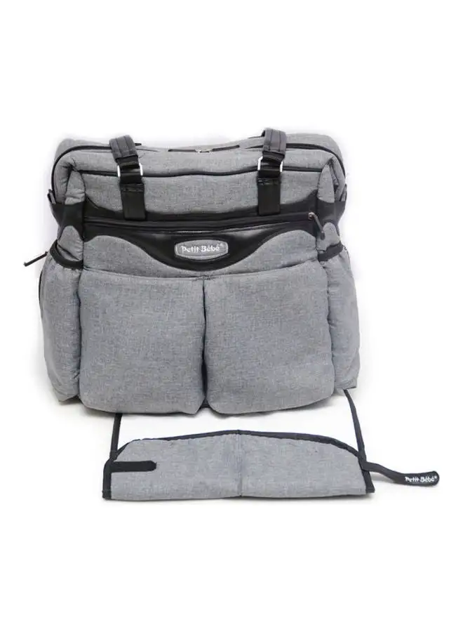 Petit bebe Diaper Bag Premium - Gray/Black