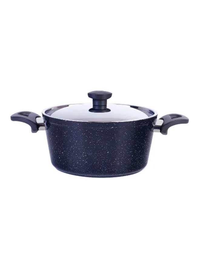 Top Chef Round Stew Pot With Lid Black 18cm