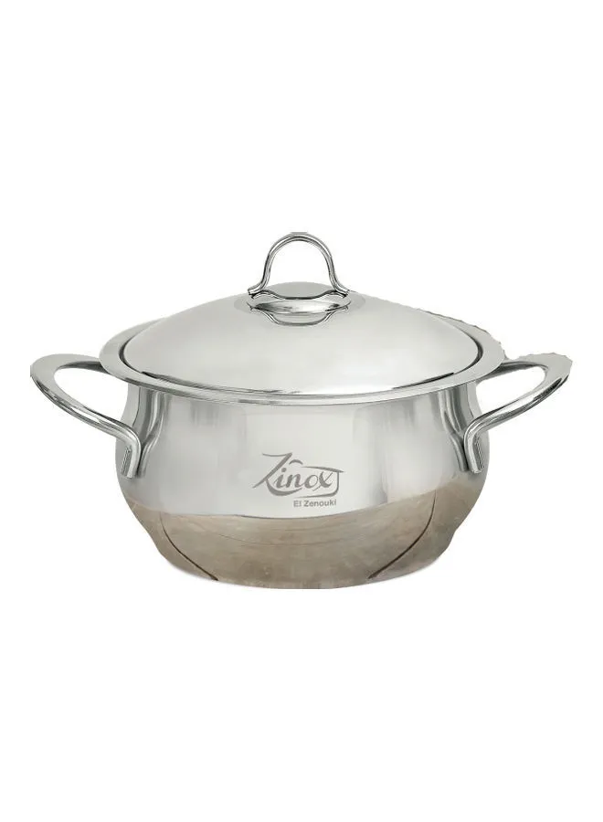 Zinox Curvy Stainless Steel Cooking Pot With Lid Silver 22cm