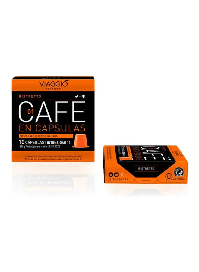 VIAGGIO ESPRESSO Espresso 01 Ristretto Intensidad 11 10 Capsules