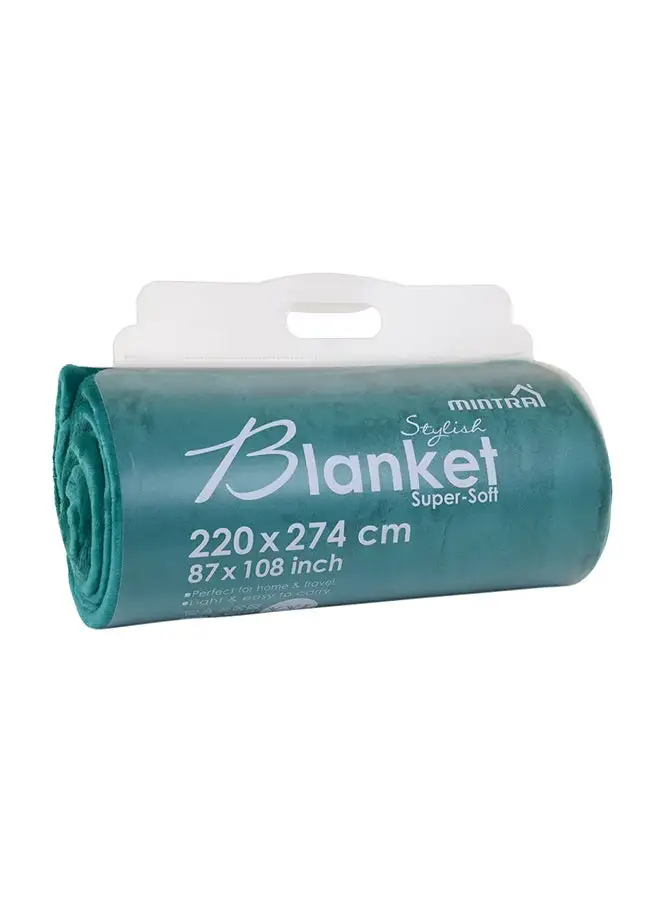 Mintra Blanket With Its Soft Textile Combination Light Green 220X274cm