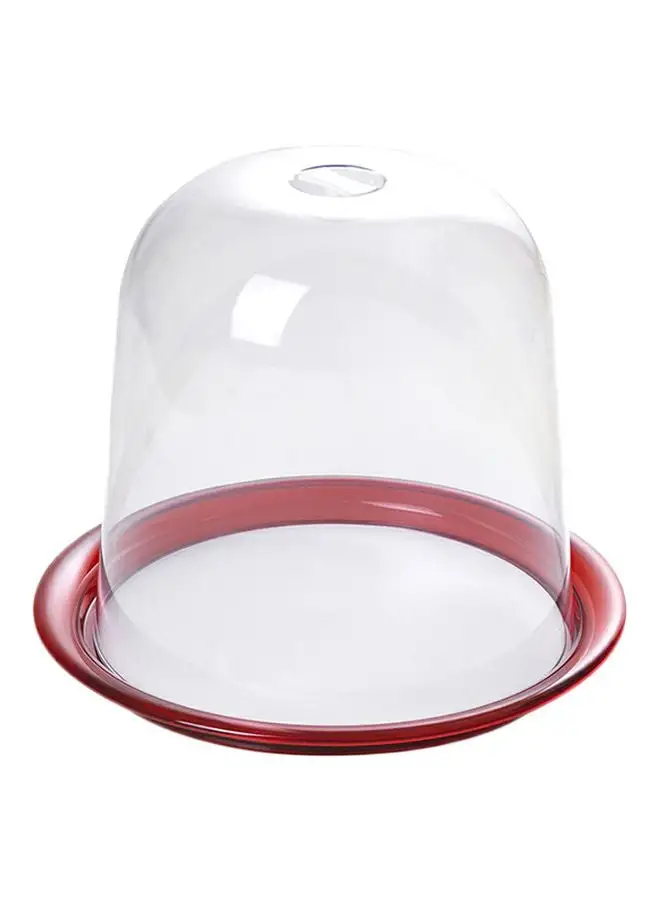 OMADA Globo Panettone Cake Tray With Lid Clear/Red 32.5×32.5×26.5cm