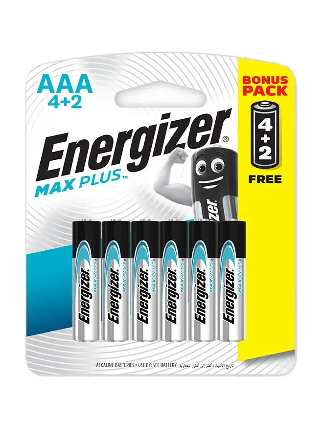 Energizer 4 AAA Max Plus Blister Card + 2 AAA Free Multicolor