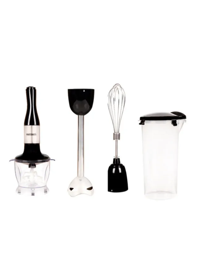 Media Tech 5 In 1 Stainless Steel Hand Blender With Chopper Set MT-HB14 Black/Clear