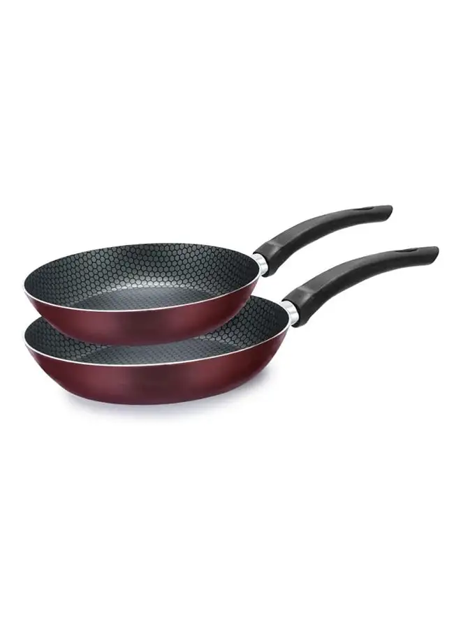 TRUEVAL 2-Piece Teflon Non-Stick Frying Pan Set Burgundy 22,26cm