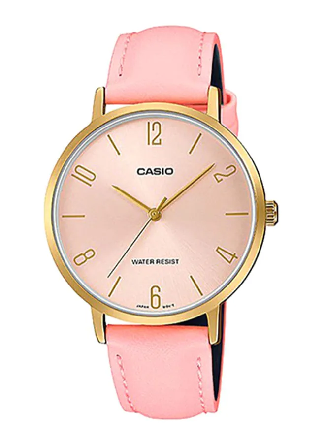 CASIO Women's Enticer Analog Watch LTP-VT01GL-4BUDF - 34 mm - Pink