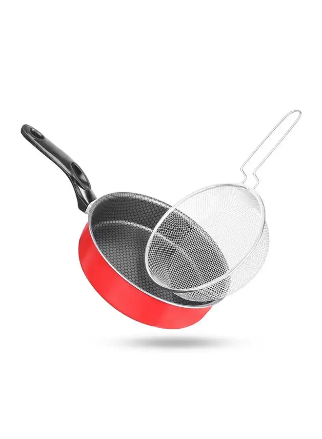 TRUEVAL Frying Pan  And Grid Red 24cm