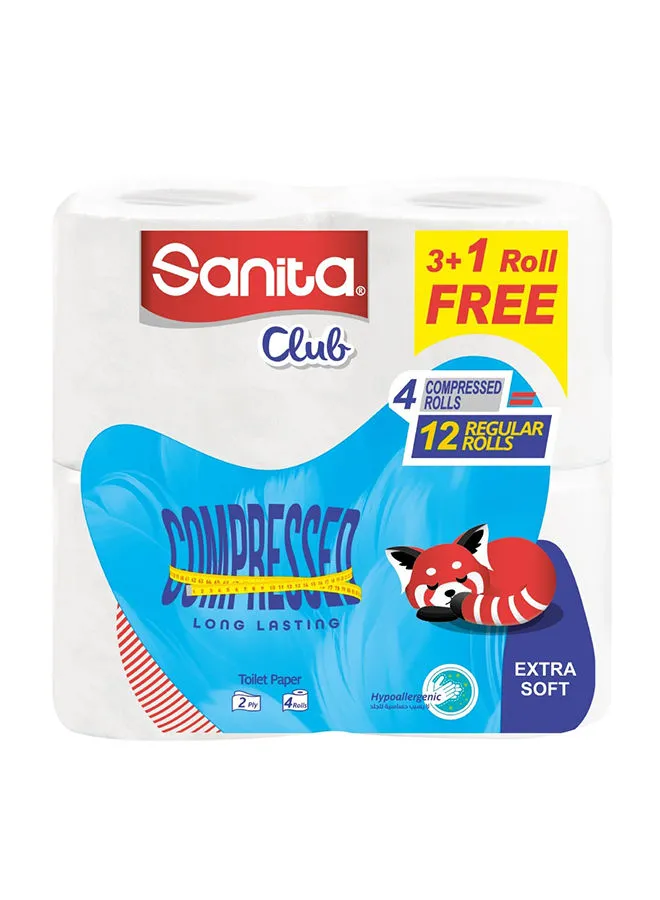 Sanita Sanita Club 280 Sheet Toilet Tissue (3+1) mega roll White