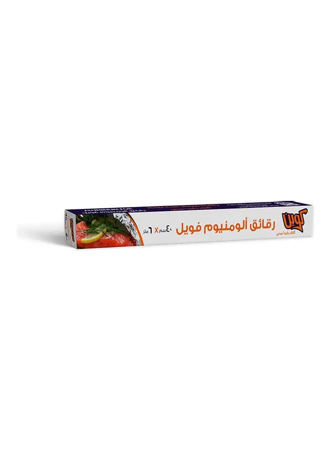 Queen Aluminium Foil With Cutter Silver 40 cm x 6 m