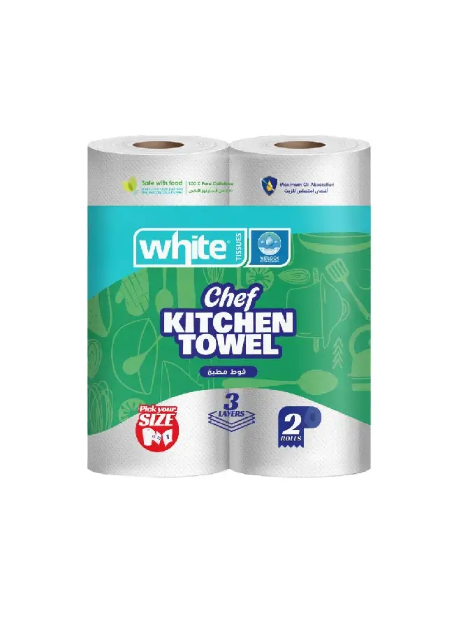 White Classic Kitchen Roll - Pack of 2