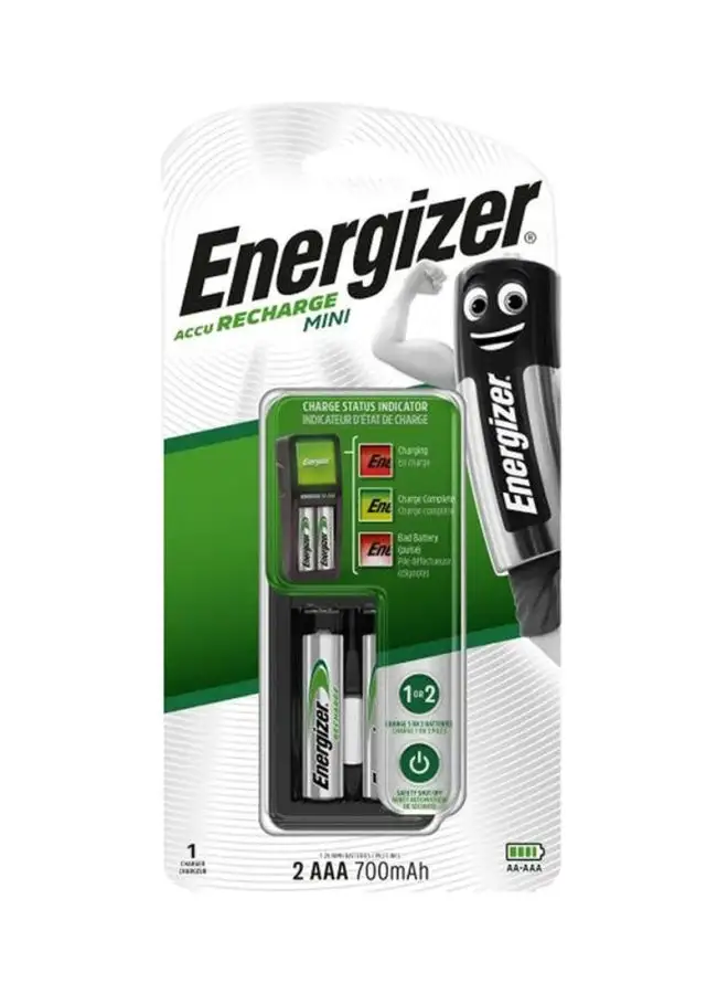 Energizer Charger For AA & AAA Batteries With 2 AAA Batteries Silver