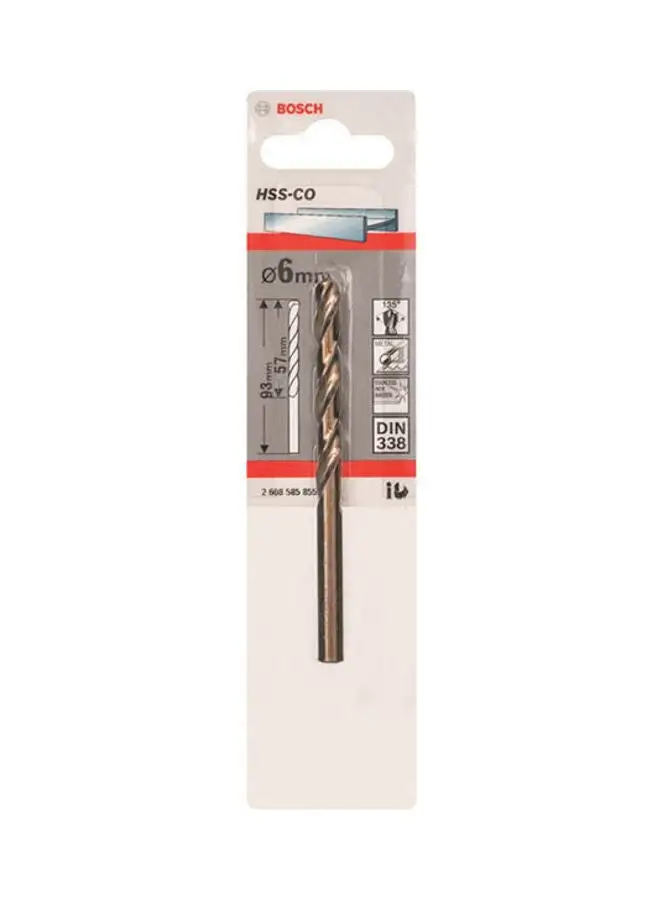 BOSCH Metal Drill Bits (1Pack) Hss-Co Silver 6mm