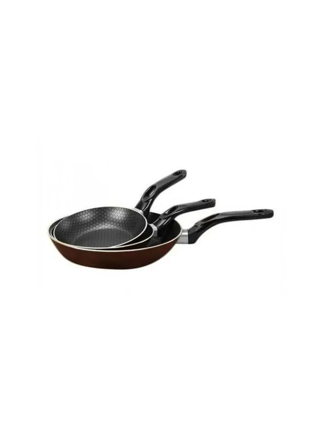 TRUEVAL 3-Piece Teflon Non-Stick Frying Pan Set Dark Red 20,24,28cm