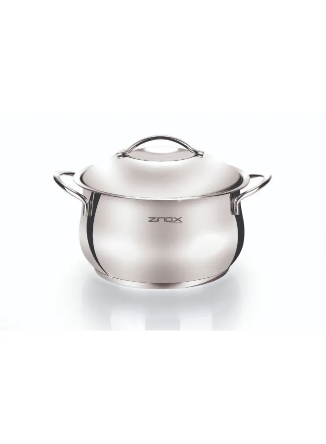 Zinox Curvy Stainless Steel Cooking Pot With Lid Silver 28cm