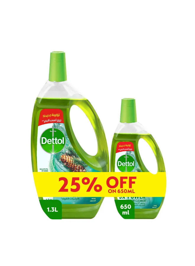 Dettol Mac Antiseptic Disinfectant 1.3L - Pine Scent + Pine Disinfectant Clear 650ml