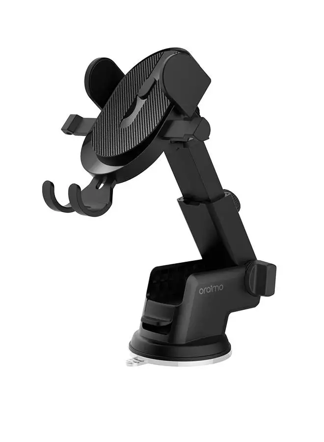 Oraimo Hydra 2 Car Mount Mobile Holder/ 360 Degree Rotation/ 240 Adjustable Angle/ Solid Grips/ Telescopic Arm/ Strong Suction/ Wide Compatibility/ One Hand Lock and Release Black 