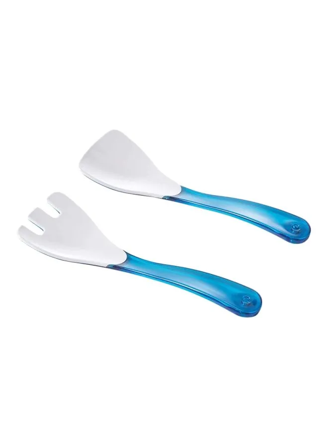 OMADA 2-Piece Acrylic Server Set Turquoise/White 2x (8.4x2.7x1.1)inch