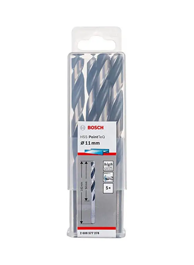 BOSCH Hss Twist Drill Bit Pointteq   Pack Of 5 Silver 11mm