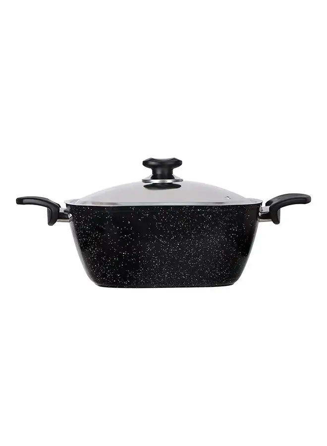 Top Chef Square Stew Pot With Lid Black 28cm