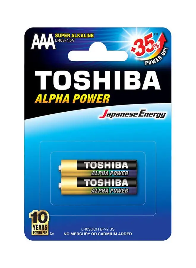 Toshiba 2-Pieces Alpha Power AAA Battery Multicolour