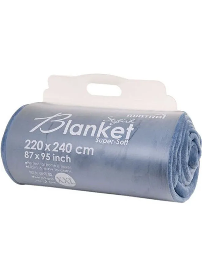 Mintra Blanket With Its Soft Textile Combination Blue 220X240cm