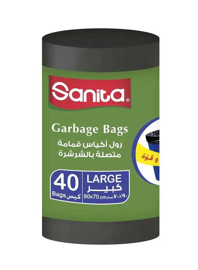 Sanita Sanita Garbage Bags Large Black 40 bags Black 90x70cm